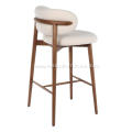 Italian minimalist bar chair white fabric bar stool